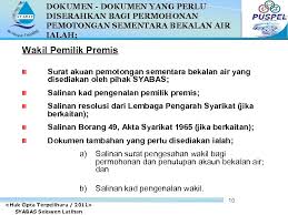 Borang permohonan bekalan air 1. Sop Pemotongan Sementara Hak Cipta Terpelihara 2011