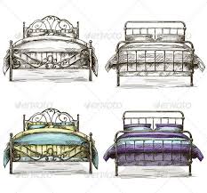 Set Of Sketch Beds Furniture Design Sketches Bed Linen Inspiration Bed Decor