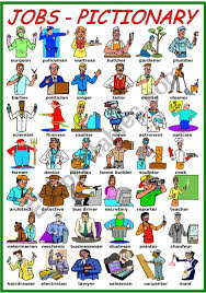 First Worksheet In A Set On Jobs This Is The Pictionary That Includes The Name Of 42 Different Job English Stories For Kids English Vocabulary English Lessons