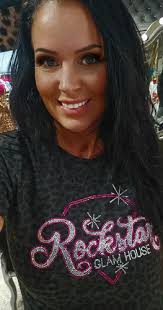 Rockstar Rhinestone black leopard Softstyle tee