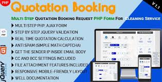 Quotation Booking Multi Step Quotation Booking Request Php Form For Cleaning Service Cleaning Service Quotations Simple Math