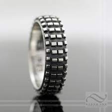 Dirt Bike Tire Tread Ring Sterling Silver Dirt Bike Wedding Dirt Bike Tires Tire Tread Ring