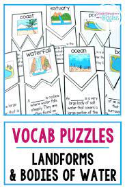 Landforms And Bodies Of Water Vocabulary Practice Activities Geology Words Landforms And Bodies Of Water Vocabulary Practice Activities Landforms Vocabulary