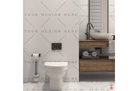 Download Bathroom Mockup To Change The Floor And Wall Surface