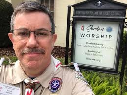 Pack 4001 and Troop 4176 present colors for Scout Sunday