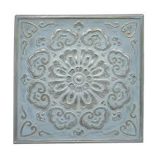 Three Hands Square Medallion Wall Art Grey Medallion Wall Art Metal Wall Art Flower Wall Decor