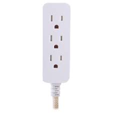 Cordinate 10 Ft Decor Extension Cord With 3 Grounded Outlets Surge Protection Light Brown White 37916 The Home Depot Extension Cord Surge Protection Decor