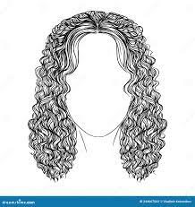 Art Sketch of a Beautiful Woman with Curly Hair. Stock Vector -  Illustration of black, head: 244667542