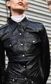 Untitled Leather Blouse Outfit Leather Blouse Leather Shirt