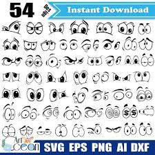 Download Emoji Svg Emoji Eyes Clipart Expression Svg Smiling Eyes Svg Angry Surprised Eyes Svg Emoji Eyes Vector Silhouette Cricut Cut File Png Dxf Jy206