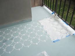 Learn How To Stencil A Concrete Balcony Stencil Stories Paint Concrete Patio Painting Concrete Painted Concrete Floors