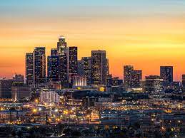 Increase your city's entertainment with the aviation club and fly with. La Skyline At Sunset Los Angeles Skyline Los Angeles Sunset Skyline