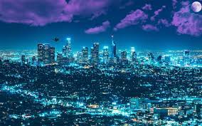 Download Wallpapers Los Angeles 4k La Skyscrapers Cityscape Metropolis Usa Night City Besthqwallpapers Com City Wallpaper Cityscape Wallpaper Cityscape