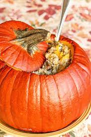 Dinner In A Pumpkin Is A Hearty Casserole Cooked Right Inside A Pumpkin Perfect For Pumpkin Recipes Dinner Pumpkin Recipes Healthy Pumpkin Recipes Easy Dinner
