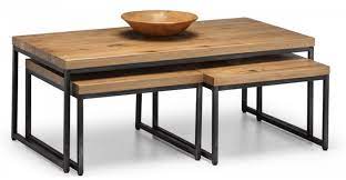 Made from solid oak, these nesting coffee tables offer a rustic finish emphasising the stunning natural wood grain. Brooklyn Industrial Oak Nesting Coffee Tables The Place For Homes