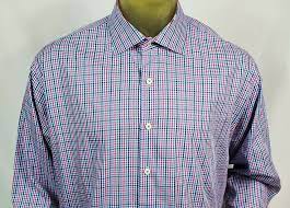 Peter Millar Blue Red Plaid Long Sleeve Casual Shirt Extra Large 100 Cotton Petermillar Casual In 2021 Casual Shirts Long Sleeve Casual Shirts