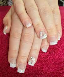 Acrylic Nail Extensions With Floral Nail Art Stickers Floral Nails Floral Nail Art Nail Art Stickers
