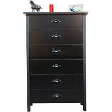 Featuring a sustainably sourced wood frame, the handwoven raffia drawer fronts add relaxed texture that's balanced with light. Nouvelle 6 Drawer Dresser Black Walmart Com Walmart Com