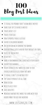 100 Lifestyle Blog Post Ideas Gen Y Girl Blog Writing Blog Topics How To Start A Blog