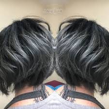 Black And Grey Ombre Hair Bob 8458ef00afbba6756cf1135a063f8e4a Black To Grey Ombre Hair Short Gray Hair Bob Jpg 736 736 Grey Hair Color Transition To Gray Hair Hair Color Pastel
