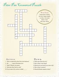 Peter Pan Crossword Puzzle Worksheet Education Com Peter Pan Fairy Tales Popular Fairy Tales