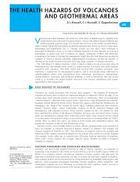 Pdf The Health Hazards Of Volcanoes And Geothermal Areas