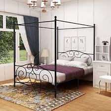 75 black wrought iron canopy queen size bed frame for sale in yucca. Iron Canopy Beds Frames For Sale In Stock Ebay