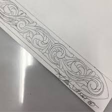 This is a high quality sheridan style shell bag carving pattern. Quickly Drew An Extremely Tight Scroll Belt Design For A Client He Requested Intricate Leather Tooling Patterns Leather Working Patterns Handmade Leather Work