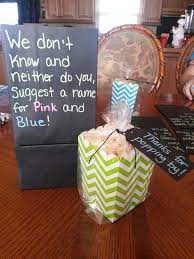 Baby Shower Favor And Name Suggestion Baby Shower Gender Reveal Cute Baby Shower Ideas Gender Reveal Signs