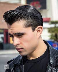 Pomade And Black Leather Go Together Thanks Carlosholguinmusic And Iamnelsonramirez For The Great P In 2021 Slicked Hair Men Pomade Hairstyle Men Slick Hairstyles