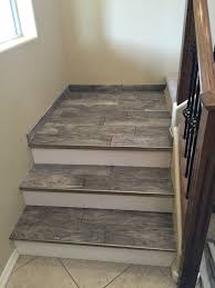 Porcelain Wood Look Tile Stairs Flooring For Stairs Diy Staircase Laminate Flooring On Stairs