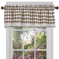 I initially wanted only valances however when i received these i decided to use the panels and tie them back a bit. Bed Bath N More Classic Buffalo Check Kitchen Curtains Tier Pair 36x58 Walmart Com Walmart Com