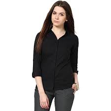 So go ahead, choose from our huge selection of long sleeve shirts and short sleeve shirts. Buy Adiba Women S Solid Black Casual Plain Shirt At Amazon In