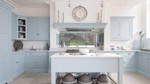 As seen on flip or flop vegas, rich and royal hues nicely complement the clean white cabinets, gorgeous modern fixtures and stainless steel appliances. Powder Blue Kitchens Is This Popular Shade The New Green Homes Gardens
