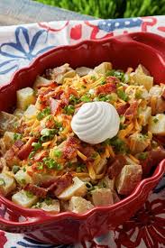 You can make it slightly healthier by using light yoghurt in place of sour cream. Loaded Baked Potato Salad Recipe With Sour Cream Daisy Brand