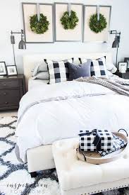 Black And White Plaid Decor Christmas Home Tour Front Porch And Master Bedroom Inspiration For Moms Bedroom Inspirations Holiday Bedroom Christmas Decorations Bedroom