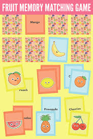 In these online games, the cards are laid in rows on the board.the number of cards vary from 12 (for toddlers) to 42 (for older kids). Have Fun With This Tutti Fruity Memory Matching Game Free Printable