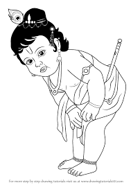 Baby Krishna Is One Of The Lord In Hinduism He Is Famous Among Hindus Due To His Naughty Ways Baby Krishna Baby Drawing Krishna Drawing