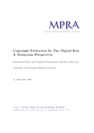 We are a sharing community. Pdf Copyright Protection In The Digital Era A Malaysian Perspective
