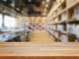 Food may be served wachovia bldg. Empty Wooden Table And Modern Library Background Product Display Stock Photo Picture And Royalty Free Image Image 40383658