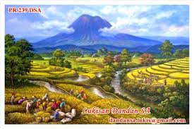 Jika kamu suka wisata gunung, beruntung rasanya kamu tinggal di indonesia! Lukisan Sawah Lukisan Khas Indonesia