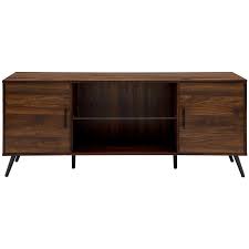 Modern tv stands and media consoles: 60 Inch 2 Door Dark Walnut Modern Tv Console Walmart Com Walmart Com
