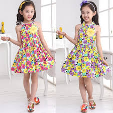 2017 New Children S Dresses Summer Sleeveless Flower Printed Girls Dress Kids Clothes For 3 4 5 6 7 Y Toddler Girl Dresses Childrens Dress Toddler Girl Outfits