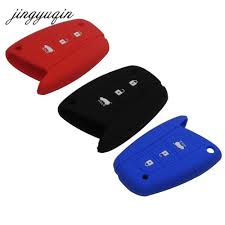 Jingyuqin Silicone Case Car Key Cover For Hyundai Solaris Ix35 Ix45 Accent Elantra Santa Fe 3 Buttons Remote Key Accesso Key Covers Key Accessories Accessories