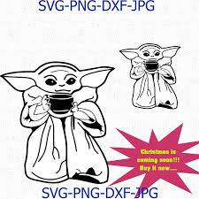 Download Baby Yoda Soup Star Wars The Mandalorian Boba Fett Jedi Master Vector Svg Png Dxf Star Wars Diy Craft Images Yoda
