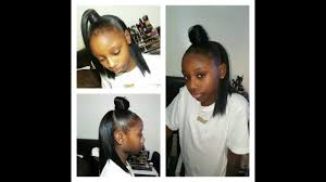 Short hairstyles for little girls can be twisted and clipped back and will compliment a cute face while long hair present virtually unlimited options to making them great. How To Half Up Half Down Sew In Appropriate For Little Girls Bre Beauty Youtube
