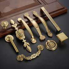 Overlay matt black cabinet hinges 25 pairs(50 pcs), self closing hinges for kitchen cabinets/cupboard/furniture doors, cabinet door hinges with upgraded screws by double elite 4.6 out of 5 stars 325 $35.99 $ 35. Solid Copper Cabinet Handles Kitchen Cupboard Door Pulls Drawer Knobs European Vintage Brass Gold Furniture Handle Hardware Buy At The Price Of 4 90 In Aliexpress Com Imall Com
