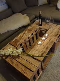 Glasplatte für tisch mit runden kanten. Tisch Aus Weinkisten Im Rustikalen Look Weinkisten Tisch Obstkisten Tisch Holzkisten