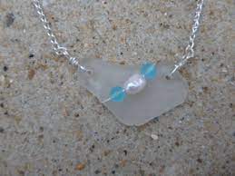 White Sea Glass Pendant Etsy White Sea Glass Glass Pendants Sea Glass Pendant