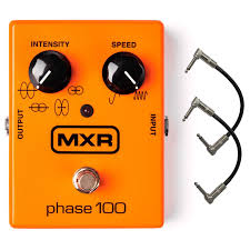 MXR M107フェーズ100ギターフェイザーエフェクトペダルバンドル（2パッチケーブル付き）